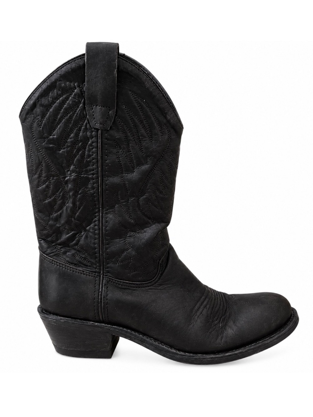 Old West Women's Black Heeled Western Boots - Size 6